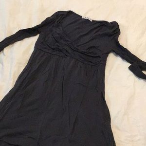 Black stretch cotton dress